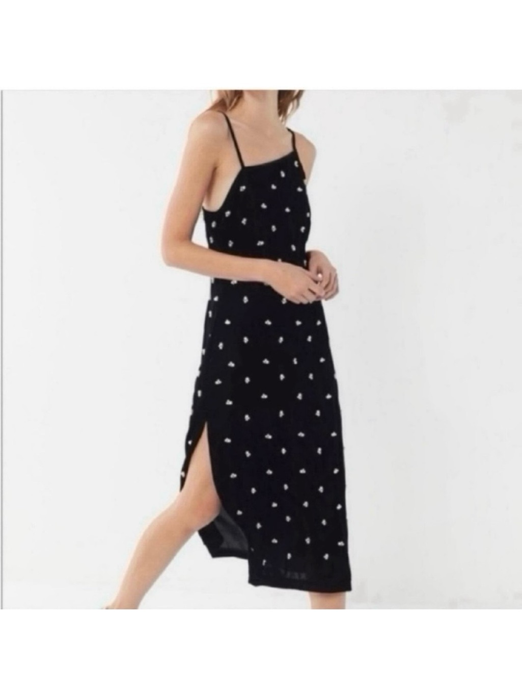 Urban Outfitters Asymmetrical Velvet Beaded Party Evening Cottagecore Midi Dress